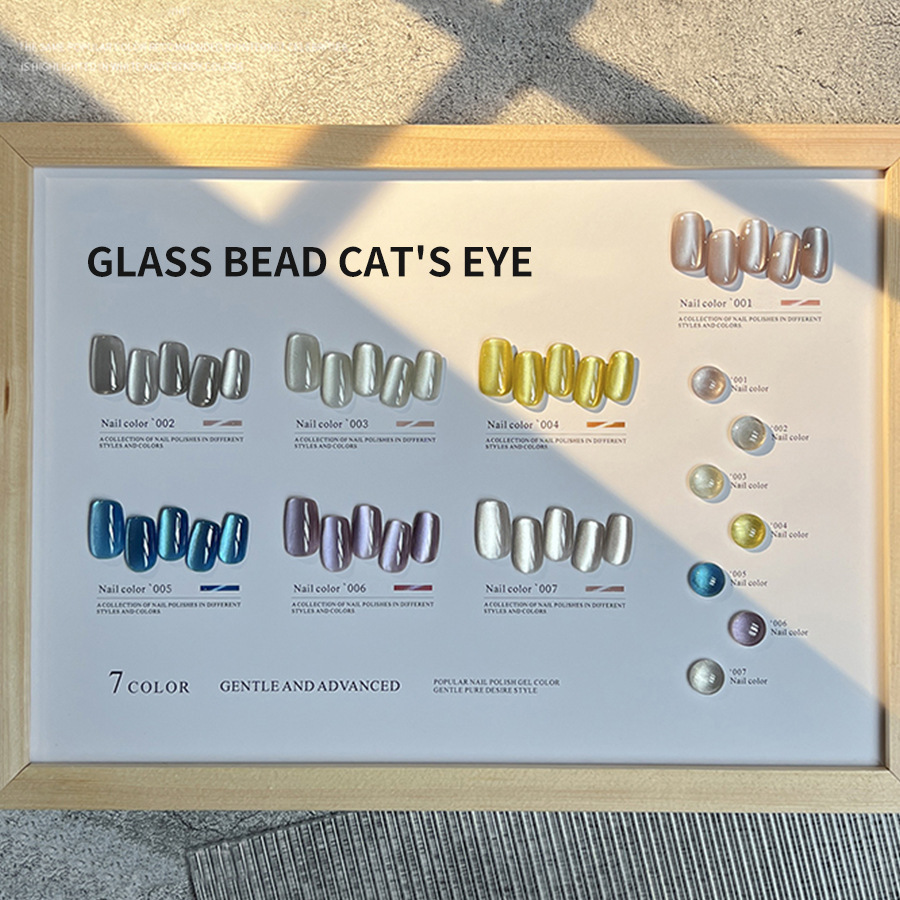 Glass demi-season nail polish for manicure