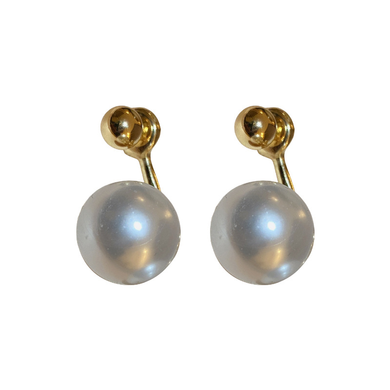 Pendientes de perlas de aguja de plata galvanizada de oro genuino francés Retro Luz de lujo de alto grado pendientes elegantes pendientes de temperamento al por mayor para las mujeres