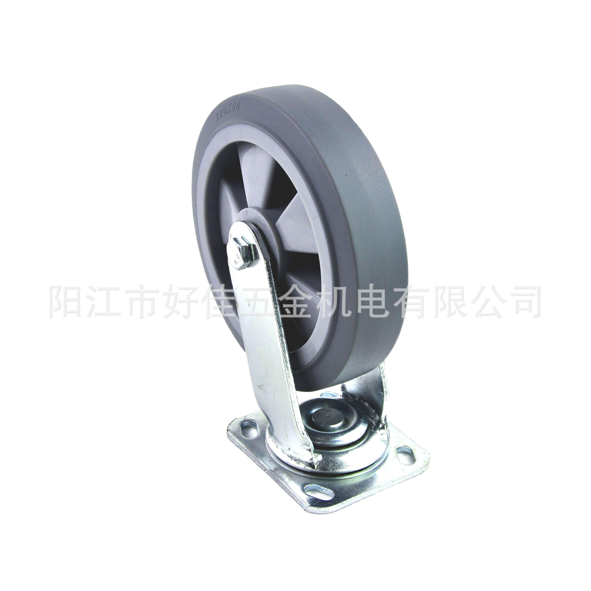 源头工厂直供8X2重型静音双轴承人造橡胶TPR万向脚轮
