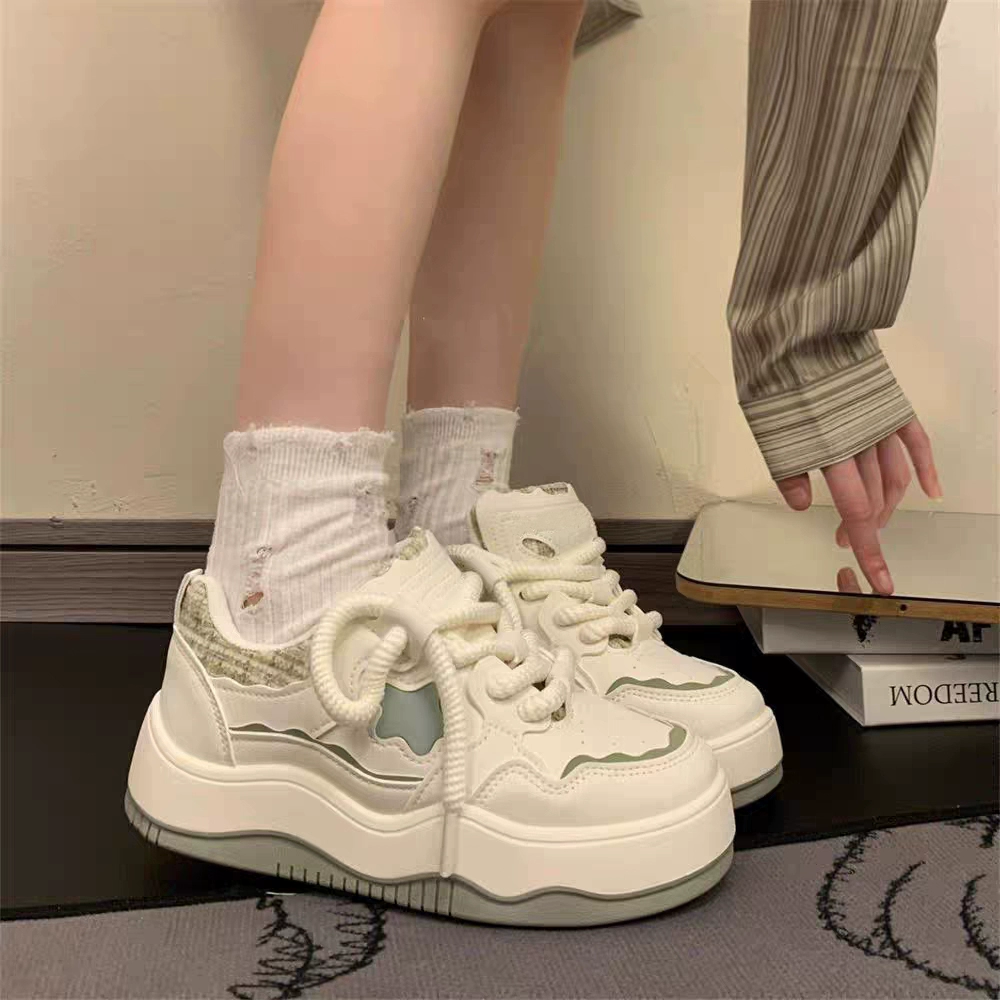 Обувь, новинка 2024, женские осенние белые туфли молочного фуфу, модные универсальные нишевые повседневные кроссовки, женские модели