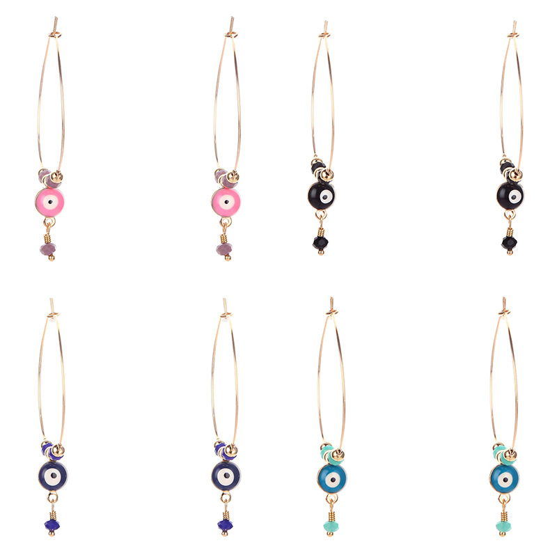 1 Pair Fashion Devilu0027S Eye Mixed materials Enamel Plating Womenu0027S Drop Earrings