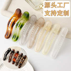 透明系磨砂质感鸭嘴夹侧夹女后脑勺横夹少女系日韩风简约气质发夹