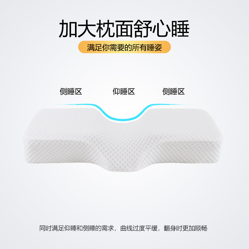Cross-border memory pillow cervical vertebra pillow cervical vertebra pillow spine special side sleeping high and low pillow memory foam pillow core wholesale