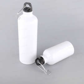 热转印空白涂层铝壶户外运动水壶可印logo图片便携登山扣饮水杯