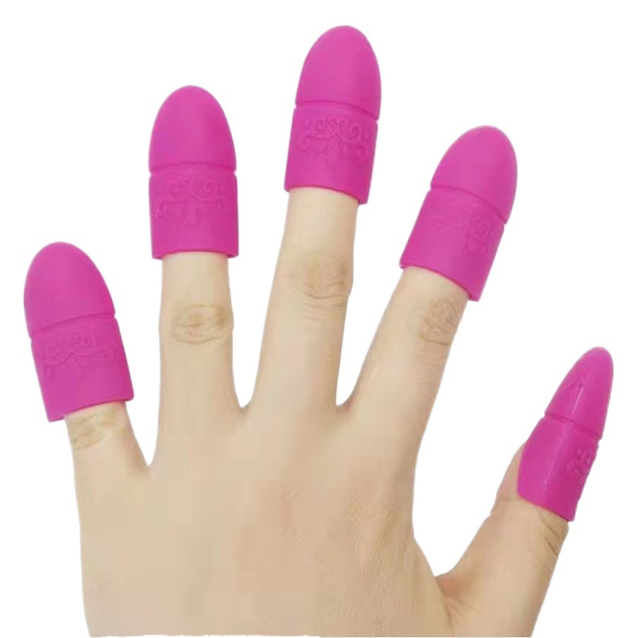 Cross-Border Hot-Selling Silicone Nail Polish Remover Set, Manicure Cross-Stitch Protective Cover, Nail Polish Remover Set, Soft Silicone Cover, Finger Universal Nail Polish Remover