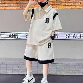 男童夏装短袖套装帅气中大童2024新款儿童夏季洋气POLO衫两件套潮