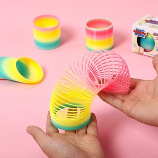 Medium Boxed Rainbow Circle Jenga 6.5*6cm Kidsren's Spring Circle Hot Selling Street Stall Toys Wholesale