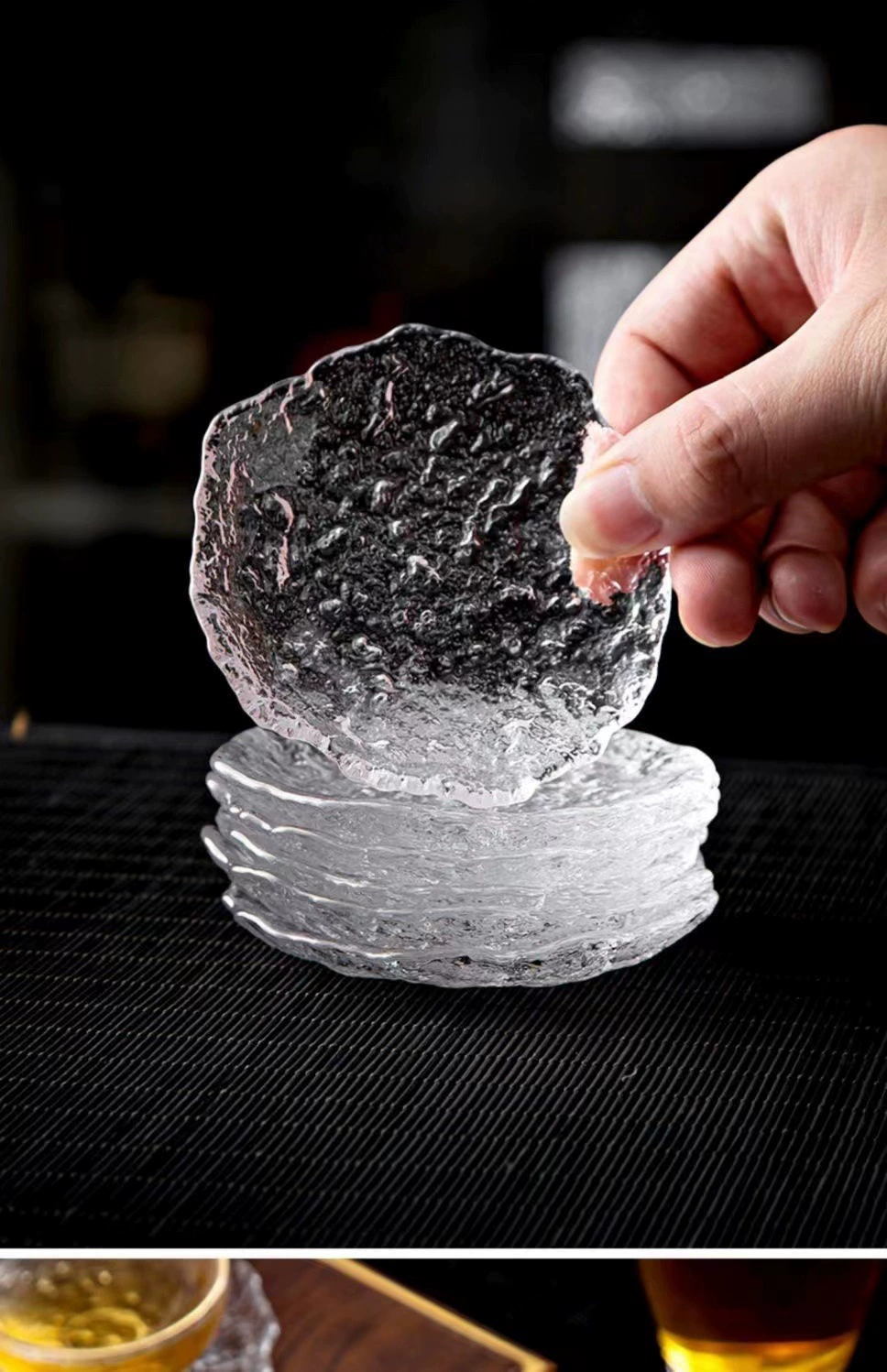Нерегулярный ледник в японском стиле креативный кристалл с прозрачной стеклянной чайной чайной чашкой