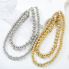 夸张欧美项链两件套女士CCB仿金属项饰跨境潮流嘻哈配饰necklace