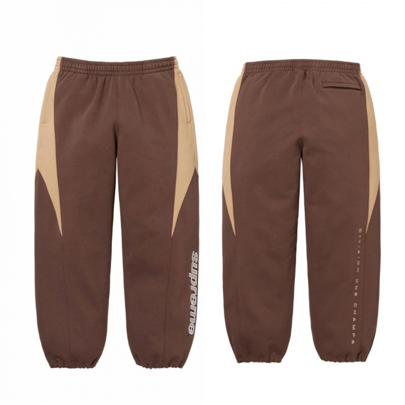 SUPREME SWEAT PANTS, callejera, callejera para hombres, pantalones sueltos de terciopelo, pantalones deportivos casuales.
