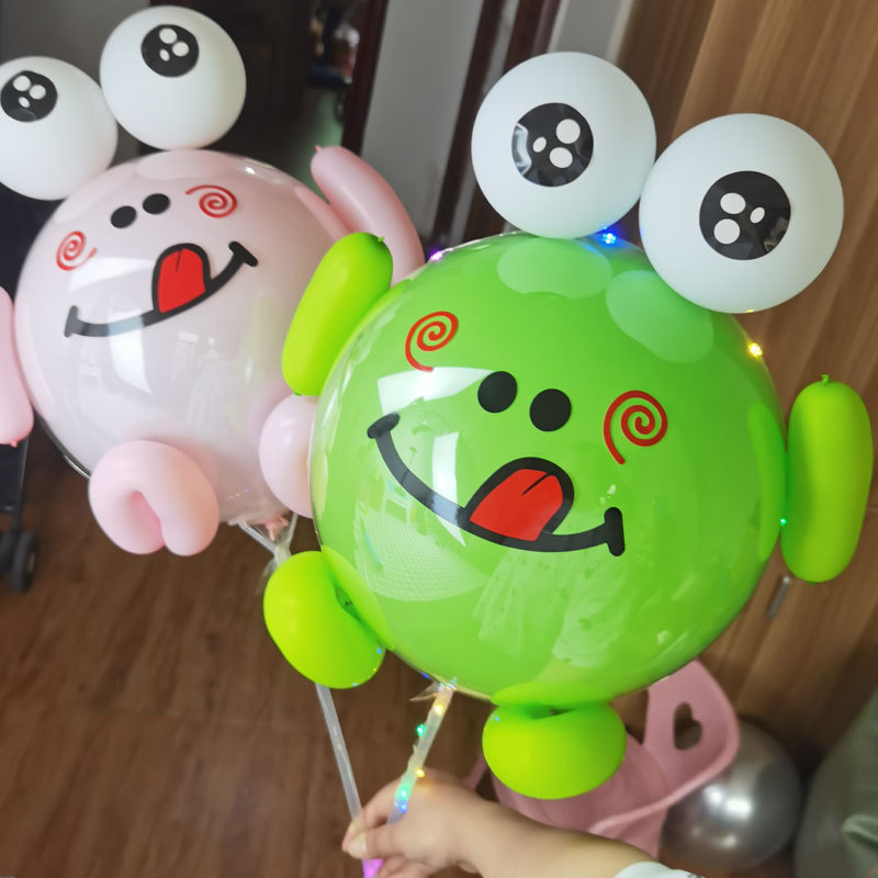 Trendy Pop-It Balls with Lights, Wholesale New Cartoon-Style Balloons—Perfect for Booth Promotions, Night Market Stalls, and Kids' Activity Kits