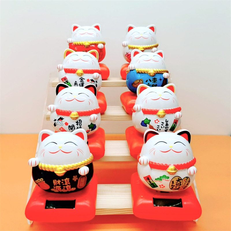 Cross-border creative solar fortune cat decoration car dashboard with cute decoration car supplies