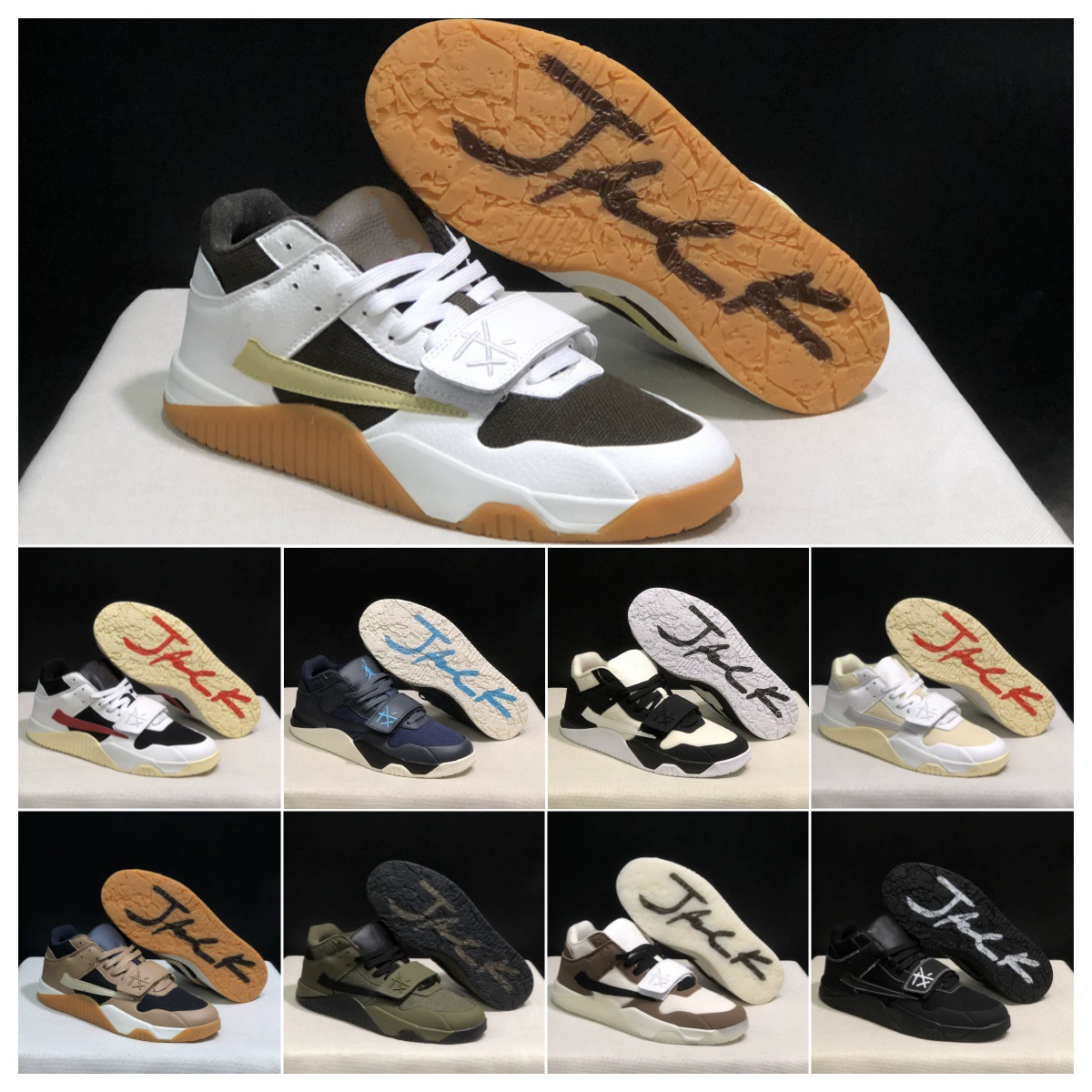 Travis Scott x AJ Cut The CheckJumpman Jack TR Совместная обувь для отдыха