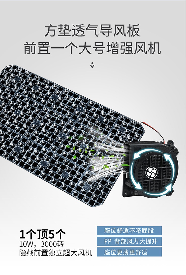 Cross-Border Amazon Hot-Selling Car Ventilation Seat Cushion, Summer Cooling Pad, Breathable Car Seat Backrest Cushion