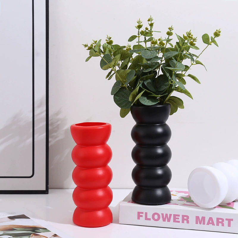 Трансграничный новый минималистский пластиковая ваза скандинавский стиль стиль цветочная композиция ваза для гостиной декоративная бутылка ваза украшения