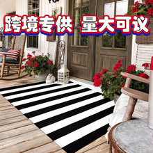 跨境temu入戶門地墊復古美式水晶絨地墊室外大門口腳墊耐臟進門墊