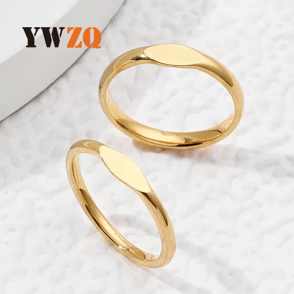 Stainless Steel Jewelry Fashion Light Luxury 4mm Light Plate Engravable Couple Titanium Steel Ring Ring Female Source Factory
