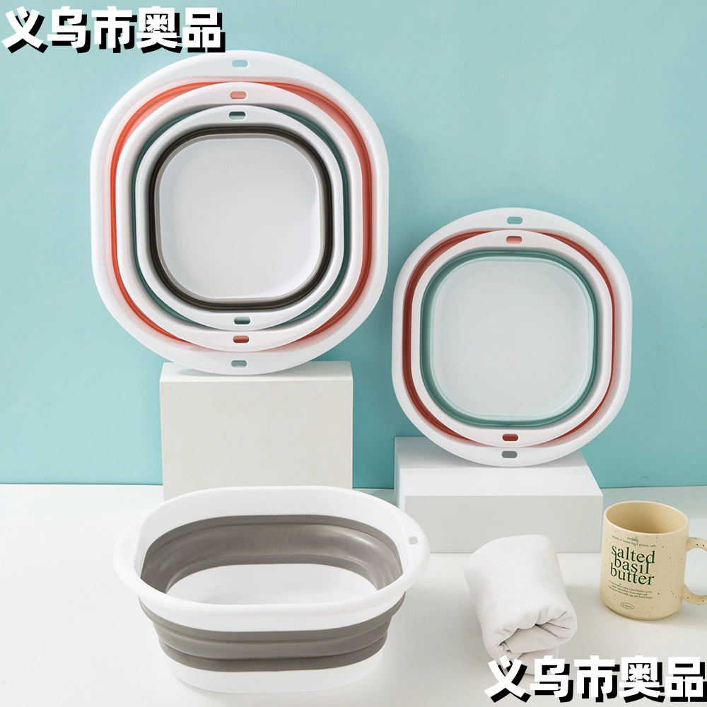Foldable Handheld Washbasin, PP + TPR, Sizes S/M/L for Kids, Portable Collapsible Basin