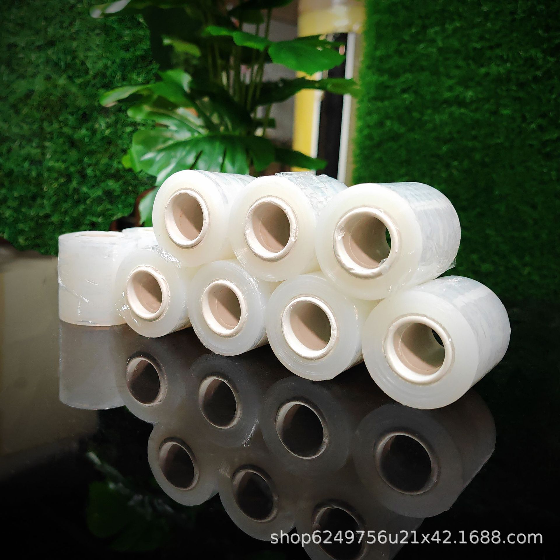 厂家6cm缠绕pe膜塑料自粘薄膜工业保护打包膜大量批发包装电线膜