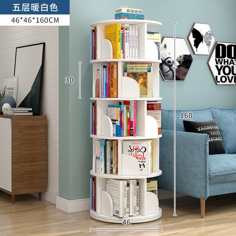 旋转书架儿童绘本架简易家用省空间简约落地学生创意置物收纳书柜|undefined