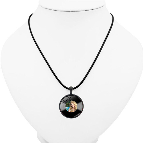 Taylor Swift necklace women's European and American fashion Taylor Swift vinyl record pendant leather rope sweater chain