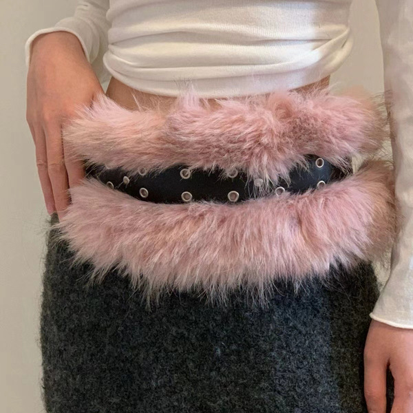 New niche American hot girl wide version imitation fur fur waist…