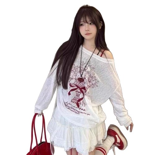 Sun Protection Shirt for Women - Loose Fit, Bamboo Joint Ribbed Fabric, Oversized, Ultra-Thin Summer Long-Sleeve T-Shirt with Simple and Stylish Design