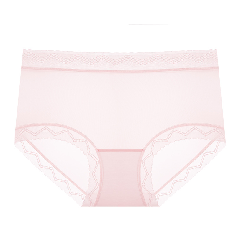 Puro deseo sedoso, sin costuras, ligero, transpirable, malla, encaje, ropa interior femenina, entrepierna transpirable, cintura media, ropa interior femenina