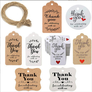 Cross-border handmadethankyou gift packaging elevator baking decoration card 100 pieces of 20 meters hemp rope per pack