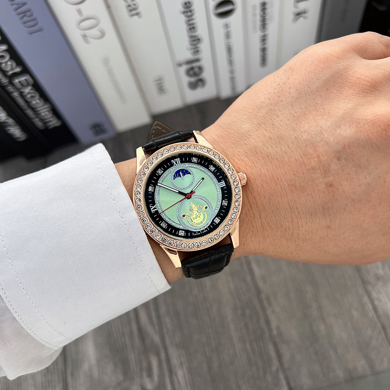 70g Weight Ordinary Glass Mirror Material Imitation Leather Strap Material Watch Classification Pointer Display Type Buckle Buckle Style Round Dial Shape Shopping Occasion Quartz Movement Geometric Pattern All Seasons Season Unisex Gender Glam, Fashion Style Glam Fashion Geometric Buckle Quartz Watch 8