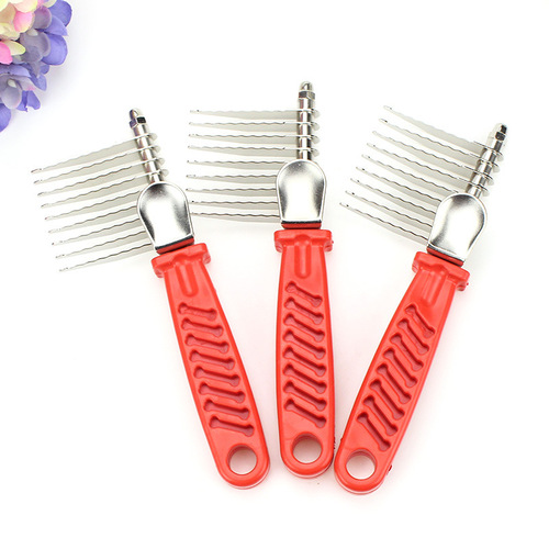 Wholesale Stainless Steel Pet Knotting Comb Long-haired Dog Detangling Knife Comb Teddy Golden Retriever Cleaning Supplies
