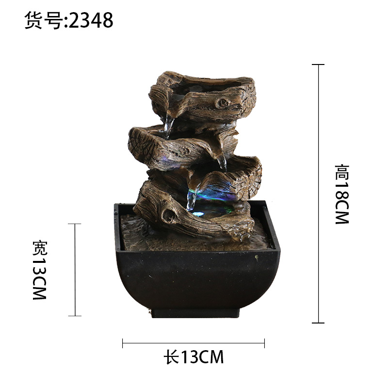 Adornos de agua corriente Agua circulante Fuente de lujo ligera moderna Escritorio de oficina Bola de feng shui pequeña decoración de sala de estar