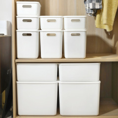 プラスチック収納ケースデスクトップ雑貨家庭用寮整理箱間食下着カバー付き手提げプラスチック収納ケース