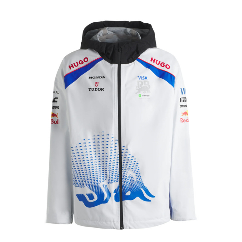 2025 Spring and Autumn F1 Little Red Bull Racing Men's Hooded Casual Jacket Zipper Long Sleeve Windbreaker Business Men