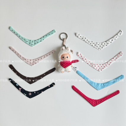 Labubu 4 Baby Clothes Kt Clothes Fourth Generation Curved Triangle Towel Saliva Towel Bottom Password Polka Dot Bib Decoration