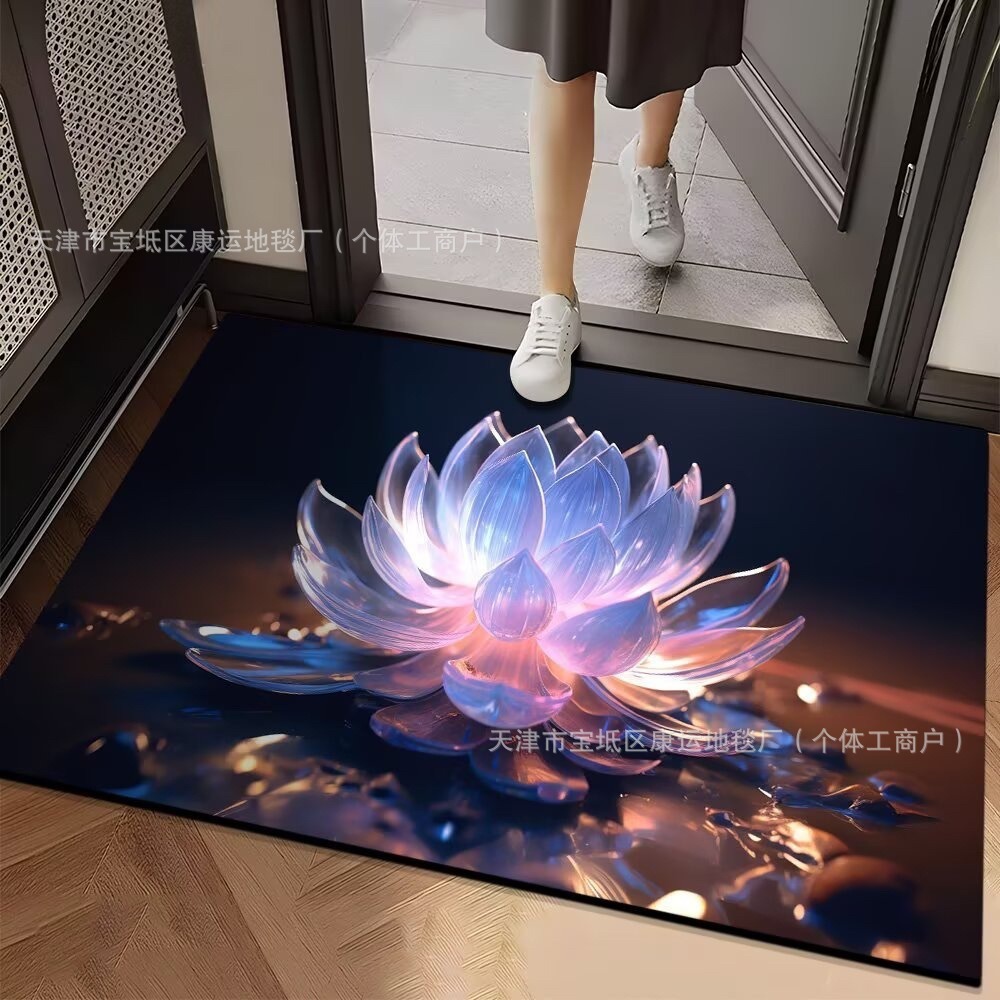 Amazon 3D Lotus Bathroom Floor Mat Water-Absorbent Quick-Drying Shower Room Kitchen Bathroom Diatom Mud Foot Mat