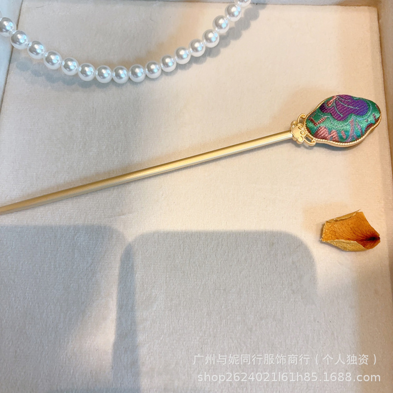 [完成品] 純粋な手作りのシルク宋錦手作りの新しい中国風のレトロな頭飾りヘアピンブローチペンダントネックレスペンダント|undefined