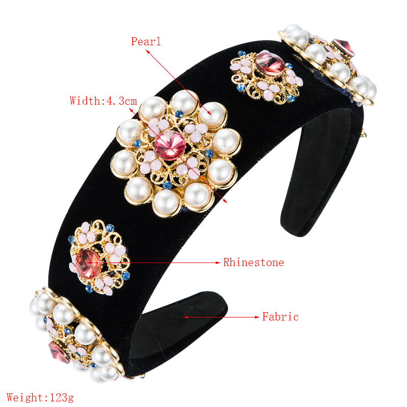 Alloy Pearl Flower Headband display picture 1