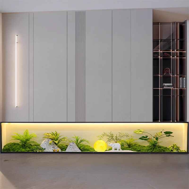 Simulated Green Plant Strip Micro-Landscape Entrance Porch Landscaping Indoor Rockery Stone Tea Room Restaurant Window Small Decoration Simulated Green Plant Strip Micro-Landscape Entrance Porch Landscaping Indoor Rockery Stone Tea Room Restaurant Window Small Decoration
