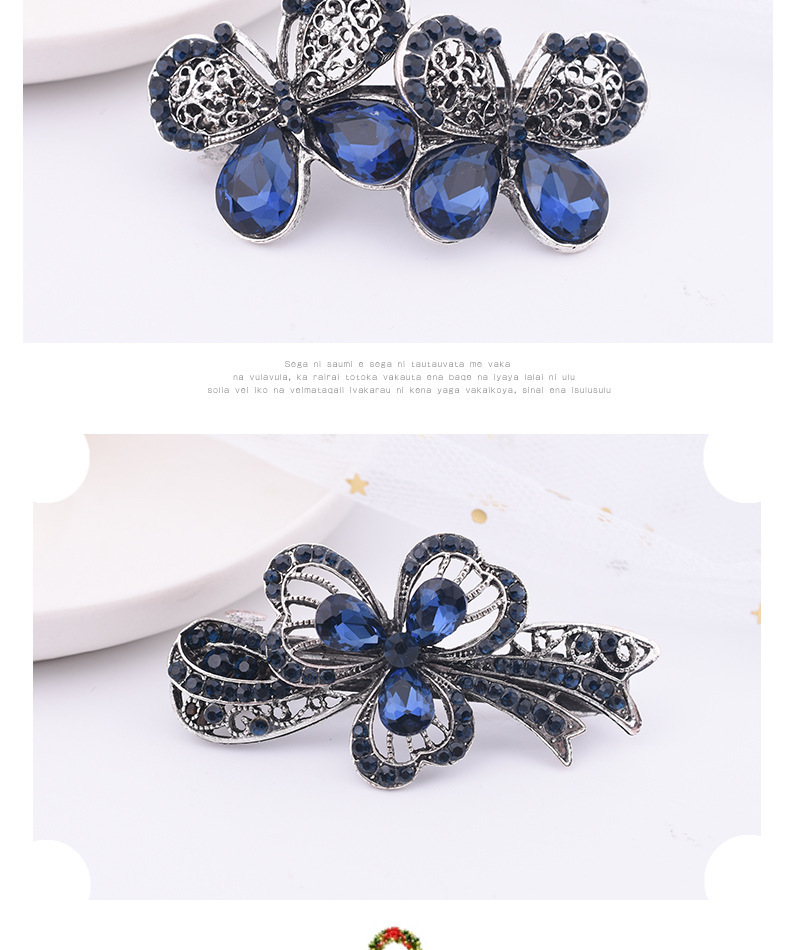 Fermaglio per capelli con strass a molla stile antico donna_voghion.com