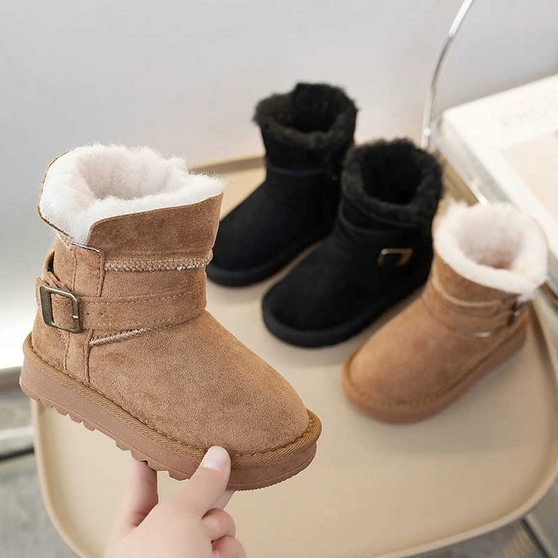 2024 новая детская обувь для мальчиков меховые ботинки