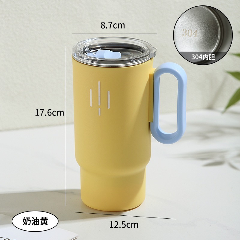 家用随手杯便携双层304不锈钢保温杯高颜值轻奢感咖啡马克杯|undefined