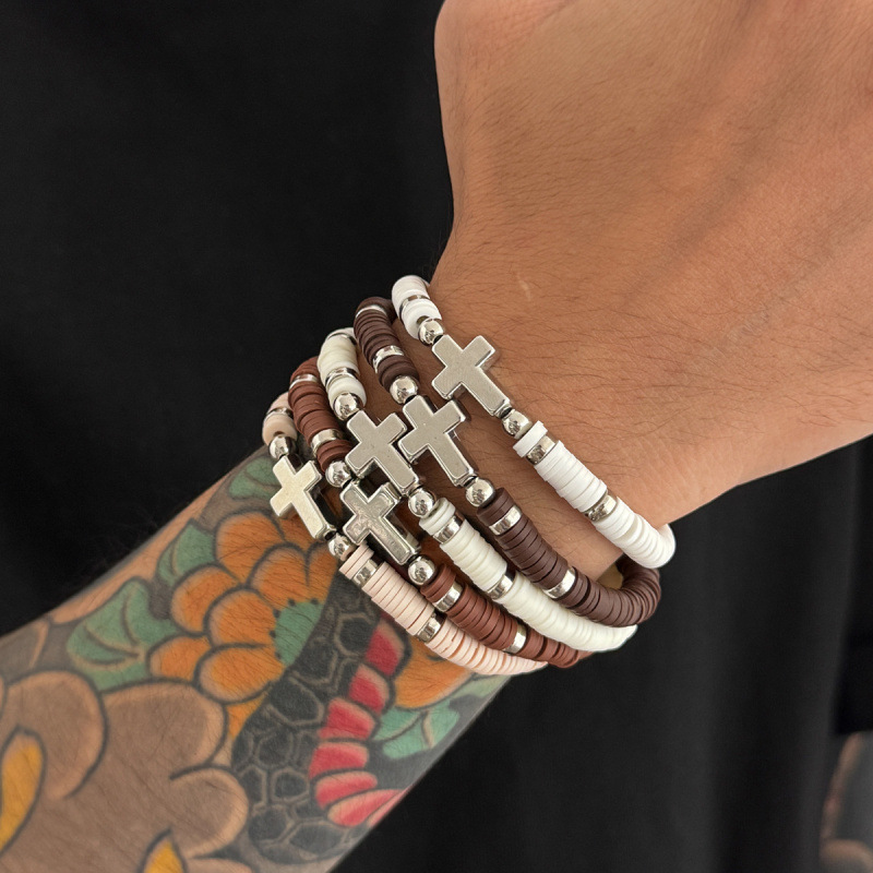 Eon Modish Five-Piece Soft Clay Bead Set, High-End Hip-Hop Niche Layered Bracelets Eon Modish Five-Piece Soft Clay Bead Set, High-End Hip-Hop Niche Layered Bracelets