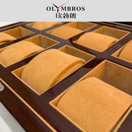 8槽豪华天鹅绒木制手表盒家用腕表包装收纳盒自定义收纳珠宝盒