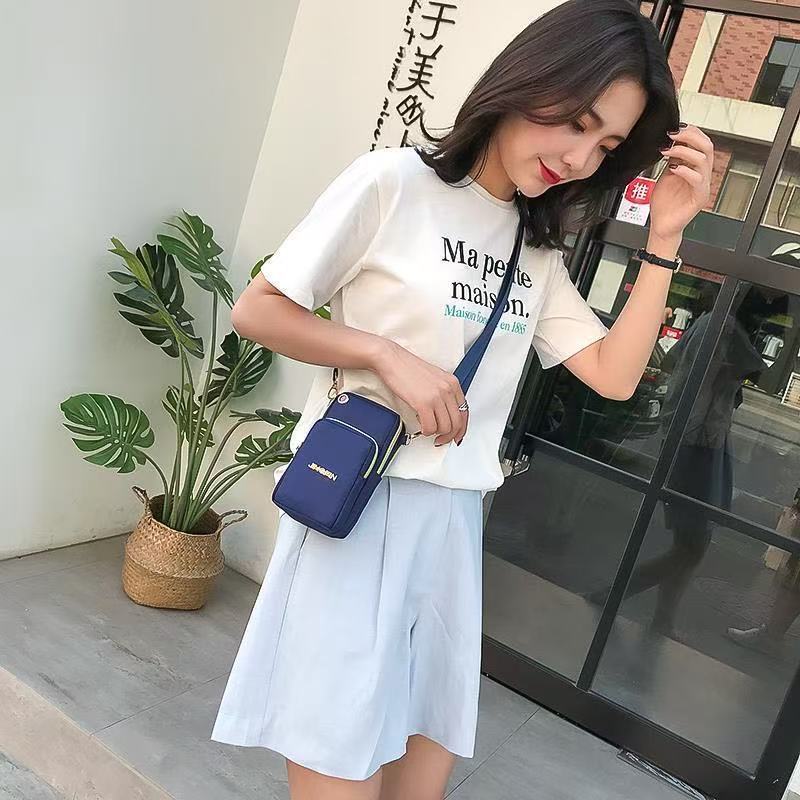 Bolso grande para teléfono móvil con pantalla, monedero para mujer, Mochila pequeña, bolso de tela de nailon impermeable, bolso para brazo, bolso de muñeca, bolso cruzado de un solo hombro