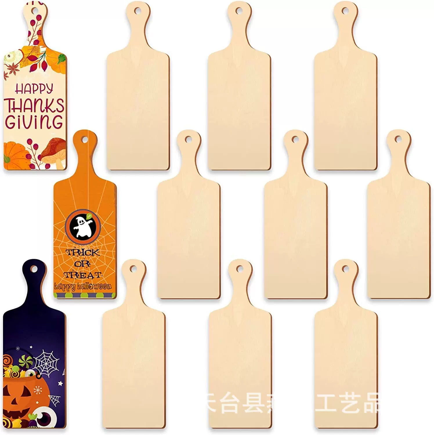 DIY木片迷你木质砧板儿童涂鸦手工木制工艺品圣诞节家庭派对装饰