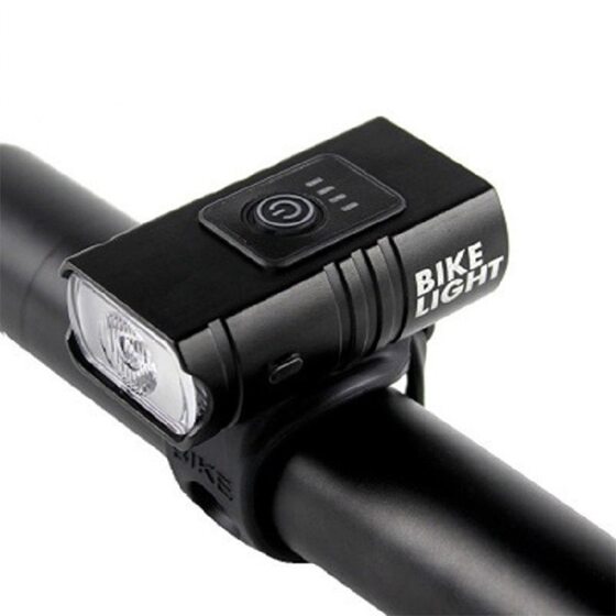 Mountain bike warning light bicycle light aluminum alloy T6 power display highlight near and high beam bicycle charging front dual lights