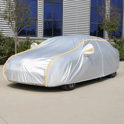 Sunshade, Waterproof and Dustproof Car — Car clothing - s-silver-single-layer-oxford-cloth-orange-long-reflective-strips
