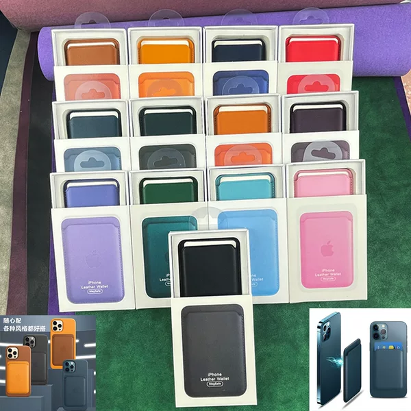 Suitable for Apple 14 Mobile Phone Magnetic Card Holder Iphone13Pro Leather 14Max/12Magsafe Magnetic Card Holder
