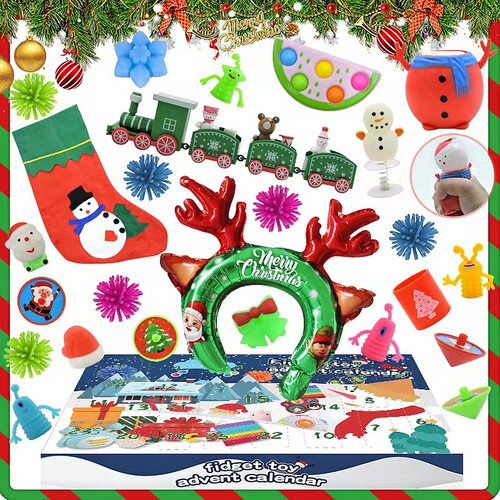 Cross-border Christmas blind box children's party gift decompression DIY hand-teared countdown calendar blind box Christmas toys